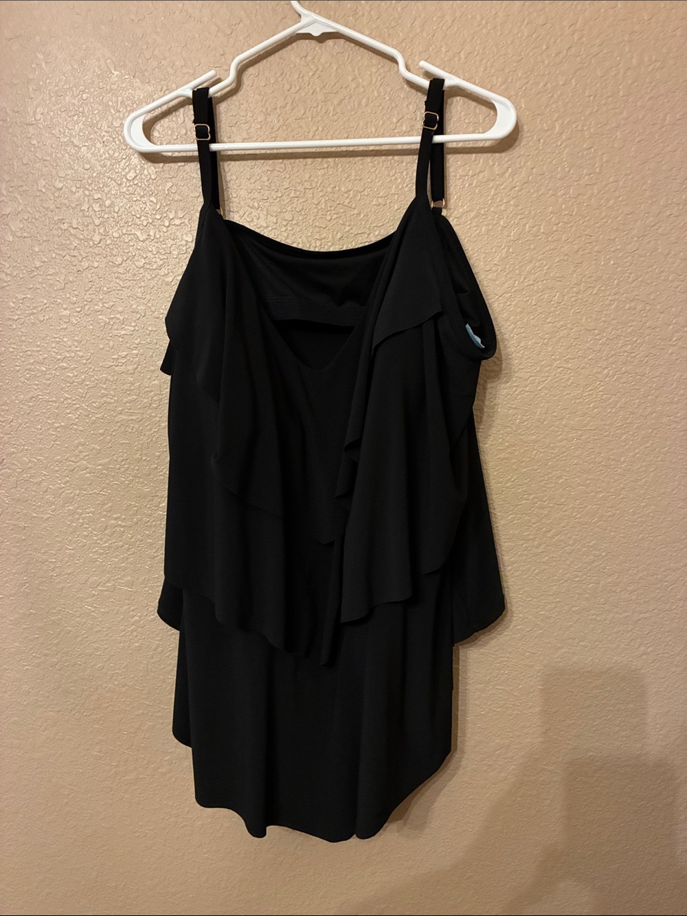 Shade & Shore Black Ruffle Swim Camisole